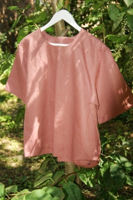 футболка льняная (52-54, пыльная роза)